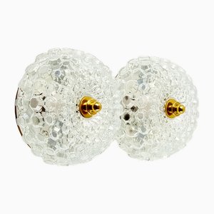 Mid-Century Bubble Glass Wall Lights or Flush Mounts by Helena Tynell for Limburg, Germany, 1960s, Set of 2