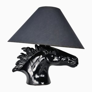 Lampada a forma di cavallo in ceramica, anni '80