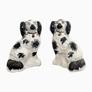 Victorian Miniature Staffordshire Dogs, 1880s, Set of 2