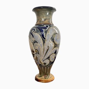 Victorian Lambeth Vase by Florence E. Barlow for Doulton, 1882