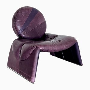 P35 Lounge Chair in Purple by Vittorio Introini for Saporiti, 1980s