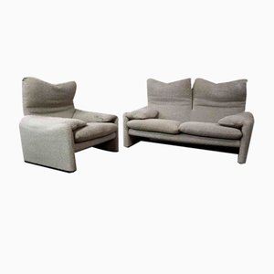 Set di divani Maralunga di Vico Magistretti per Cassina, inizio XXI secolo, set di 2