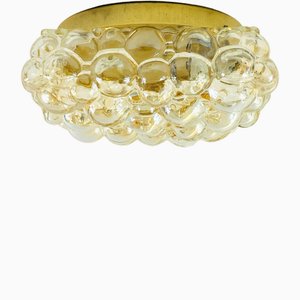 Large Amber Bubble Glass Ceiling Light or Flush Mount attributed to Helena Tynell for Limburg, Germany, 1960s