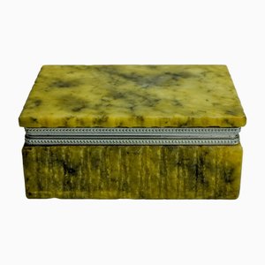 Caja de alabastro amarilla atribuida a Romano Bianchi, Italia, años 70