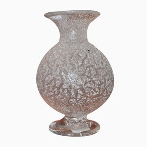 Italienische Barovier Vase aus mundgeblasenem Muranoglas, Ercole Barovier zugeschrieben, 1970er