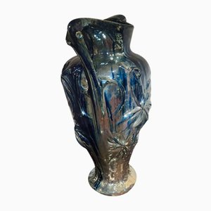 Monumental Vase in Flammé Gres De Rambervillers by Charles Schneider