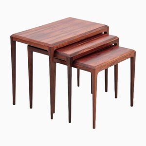 Mid-Century Scandinavian Modern Nesting Tables in Rosewood attributed to Johannes Andersen, 1960s, Set of 3