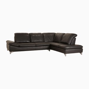 Black Leather Enjoy Corner Sofa from Willi Schillig