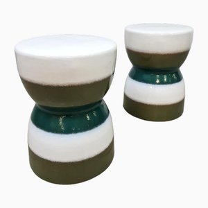 Ceramic Stools or Side Tables in Ceramic, Set of 2