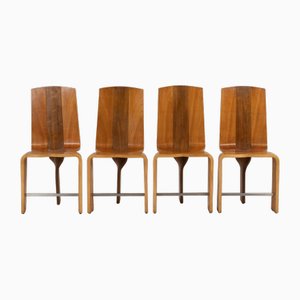 Chairs in Blond Cherry Wood, 1980s, Set of 8