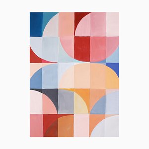 Natalia Roman, Red Ruby Gems, Abstract Geometric Pattern, Spanish, 1982