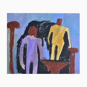 Carola Richards, Two Figures, 1990s, Figurative Painting