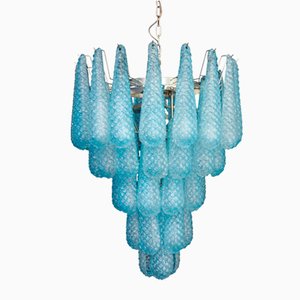 Magic Murano Blue Drops Chandelier, 1980s
