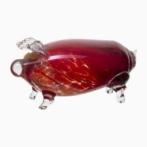 Glass Piglet attributed to Exbor, 1970s
