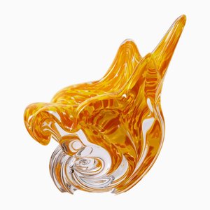 Orange Glass Corncupia Vase, 1970s