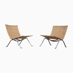 Pk 22 Lounge Chairs by Poul Kjærholm for Fritz Hansen, 1950s, Set of 2