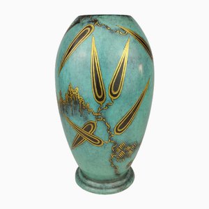 Vaso Art Deco in metallo di Paul Haustein per WMF Ikora, anni '20