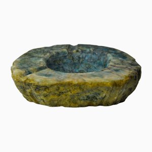 Yellow and Blue Alabaster Ashtray attributed to Romano Bianchi, Italy, 1970s