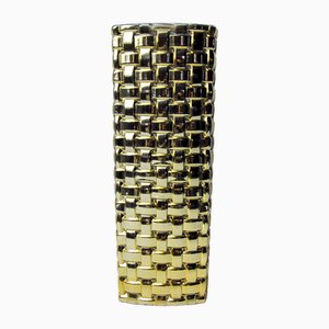 Golden Bamboo Effect Glass Vase by Nachtmann, Germany, 1980s