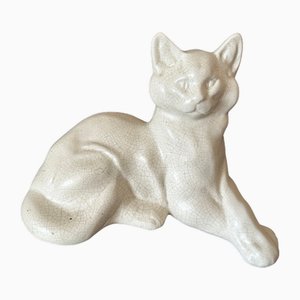 Gato Art Déco de cerámica, años 30