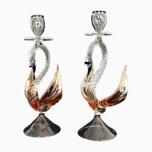 Spray Swan with Blown Glass from Agia, Murano, 1970s