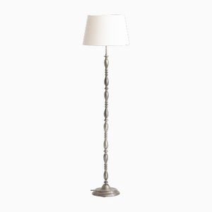 Patinated Pewter Floor Lamp, France, 1970s