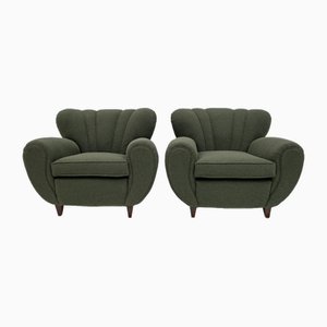 Set of Italian Art Deco Bouclé Armchairs attributed to Guglielmo Ulrich, 1940s