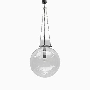 Lámpara colgante Mid-Century moderna grande de vidrio, años 60