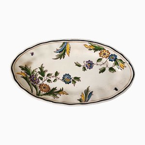 Ovaler Teller aus Markenkeramik von Ermione S. Cristoforo Italia für Gio Ponti