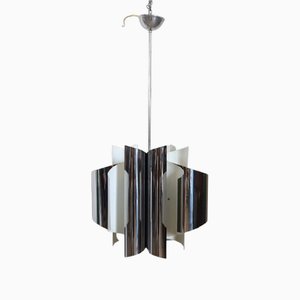 Space Age 6-Light Chandelier in Steel, 1970s