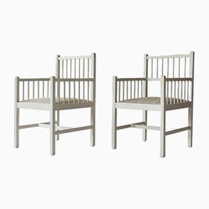 Scandinavian White Chairs, 1960s, Set of 2