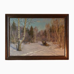 Ewgenij Sokolov, Winter, 1987, Oil on Board, 1987, Oil, Framed