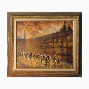 Harold Rotenberg, Western Wall, 1950s, Oil on Canvas, Framed