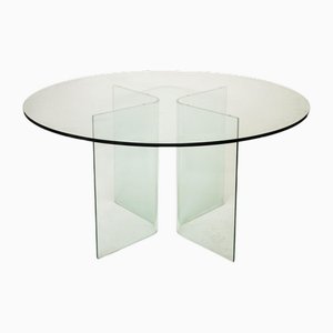 Italian Postmodern Glass Dining Table from Fiam, 1980s