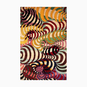 Rug or Tapestry with Spiral Patterns in Wool