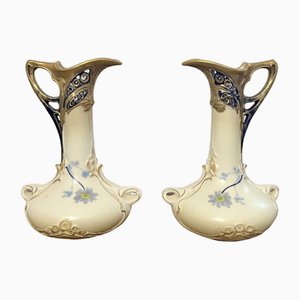 Art Nouveau Porcelain Jugs, 1895, Set of 2
