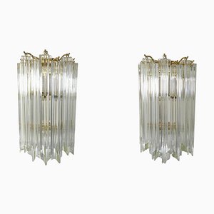 Vintage Murano Glass Wall Lights from Venini, Italy, 1960s, Set of 2