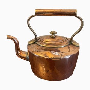 Small Antique George III Oval Shaped Copper Kettle, 1800s