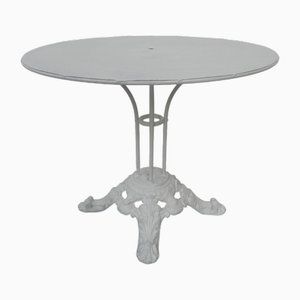 Steel Garden Table with Cast Iron Base, 1920s