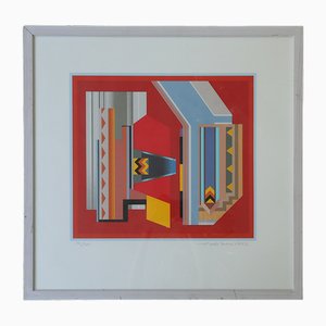 Peder Duke, Composition, 1992, Color Serigraph, Framed