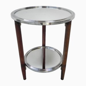 Art Deco Side Table with 2 Mirror Plateaus, 1930s