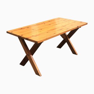 Modernist X-Leg Dining Table by Ate Van Apeldoorn for Houtwerk Hattem, 1970s