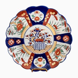 Antiker japanischer Imari Teller mit Muschelrand, 1900er