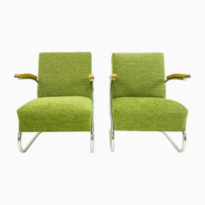 Set of Bauhaus Chrome-Plated Armchairs from Mücke Melder, 1935
