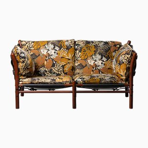 Scandinavian Modern Sofa Ilona in L & eather, Fabric/Beech by Arne Norell for Arne Norell Ab, 1960s