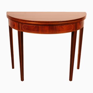 Console or Game Table in Inlaid Mahogany