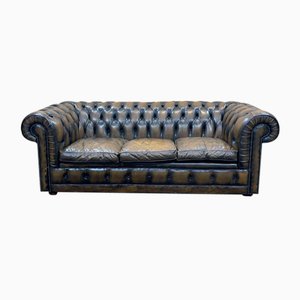 Leather Chesterfield 3-Seater Sofa, 1980s