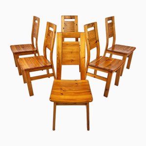 Pine Dining Chairs by Tapiovaara for Laukaan Puu, Finland, 1960s, Set of 6
