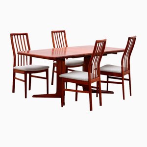 Sedie da pranzo e tavolo di Korup, Danimarca, anni '60-'70, set di 5