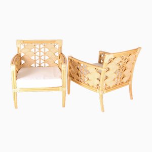 Rattan Lounge Chairs, Set of 2